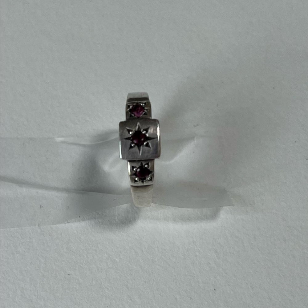 Sundance Sterling Silver Ring with Red Garnet Accents